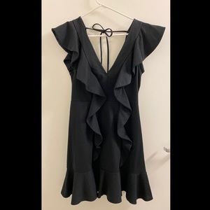 H&M Trend black ruffle mini dress
